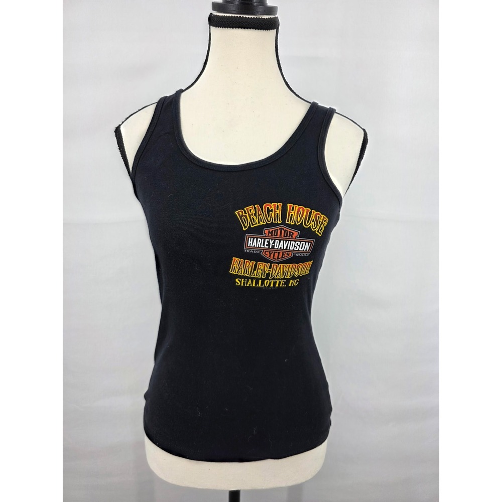 Harley Davidson Beach House Tank Top Womens Small Black 2014 Spring Bike Week